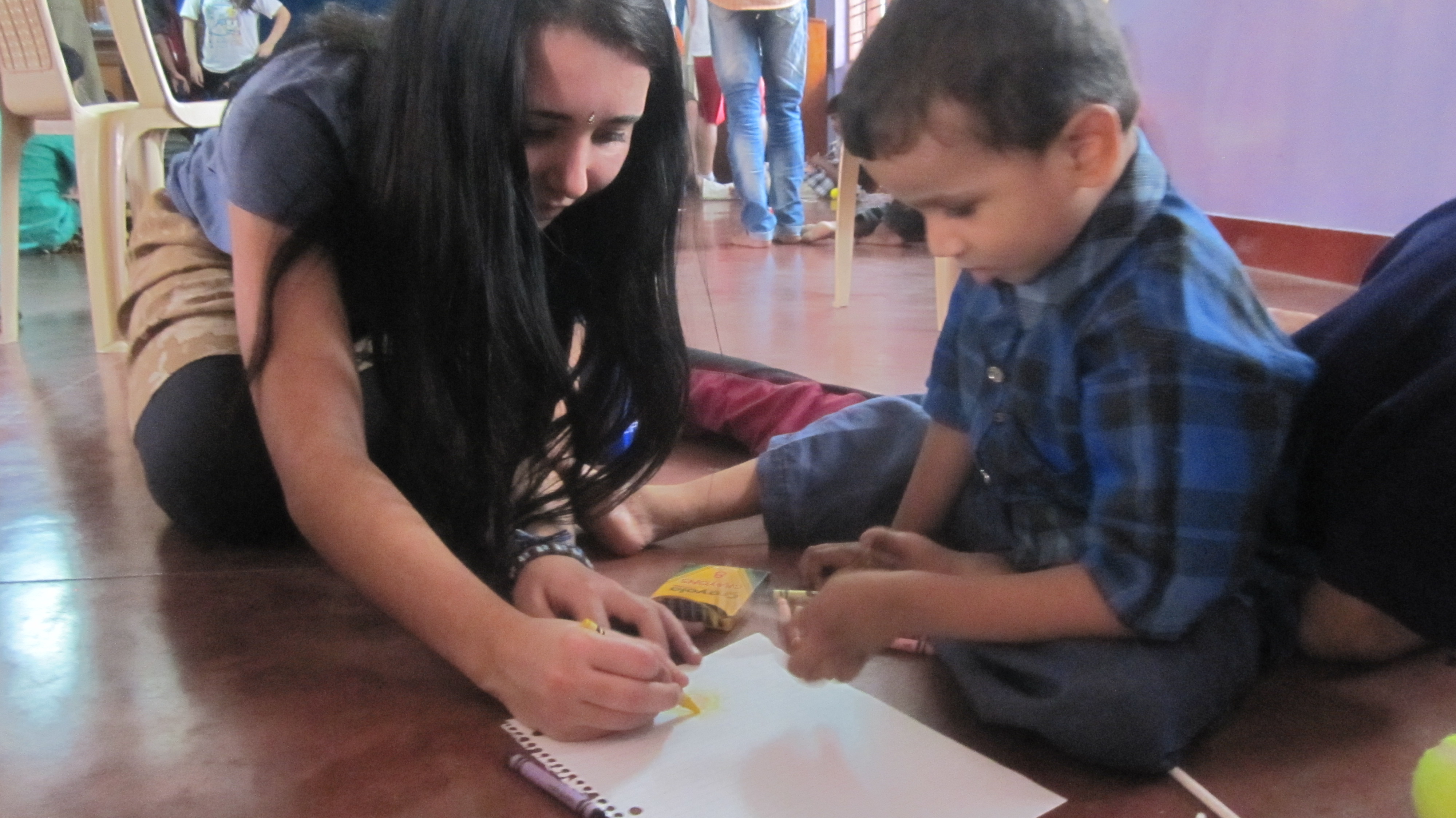 Colouring with children at the Home of Faith