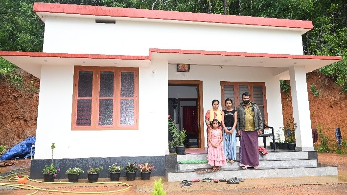 a family with their new home