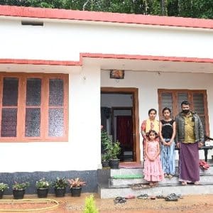 a family with their new home